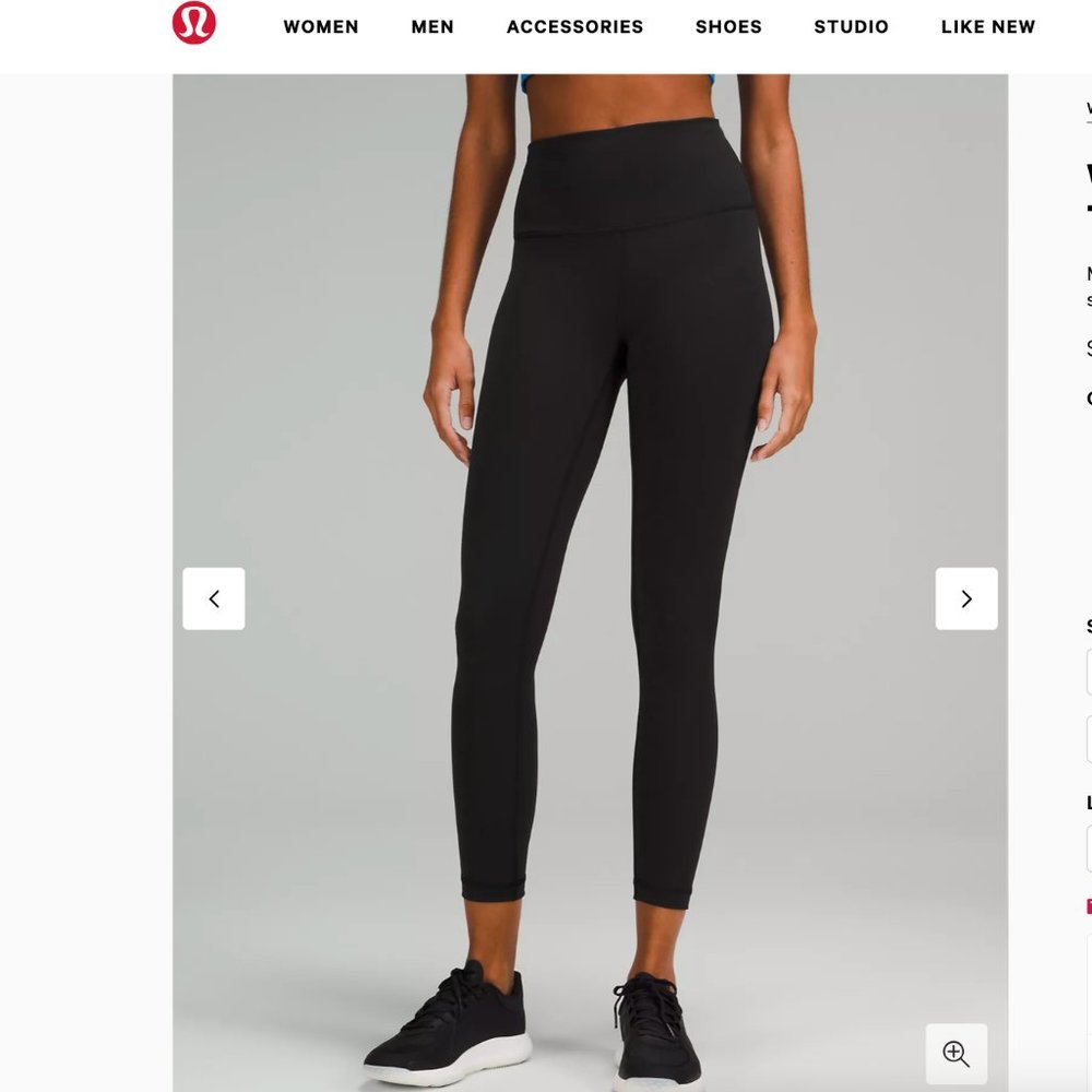 NWOT: Lululemon Wunder Under High-Rise Tight 25" Size 10 BLACK